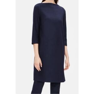 Eileen Fisher dress blue 3/4 sleeve shift (XL)